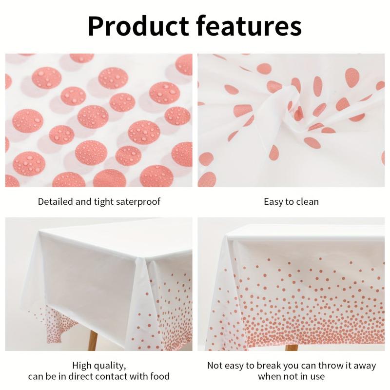 Polka Dots Tablecloth Waterproof Disposable Plastic Table Cover for Party