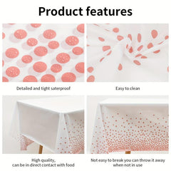 Polka Dots Tablecloth Waterproof Disposable Plastic Table Cover for Party