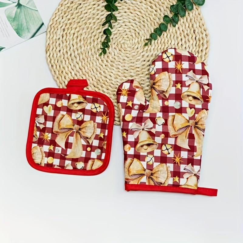Colorful Printed Heat Resistant Cotton Oven Mitts