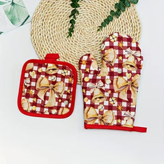 Colorful Printed Heat Resistant Cotton Oven Mitts