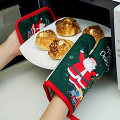 Colorful Printed Heat Resistant Cotton Oven Mitts