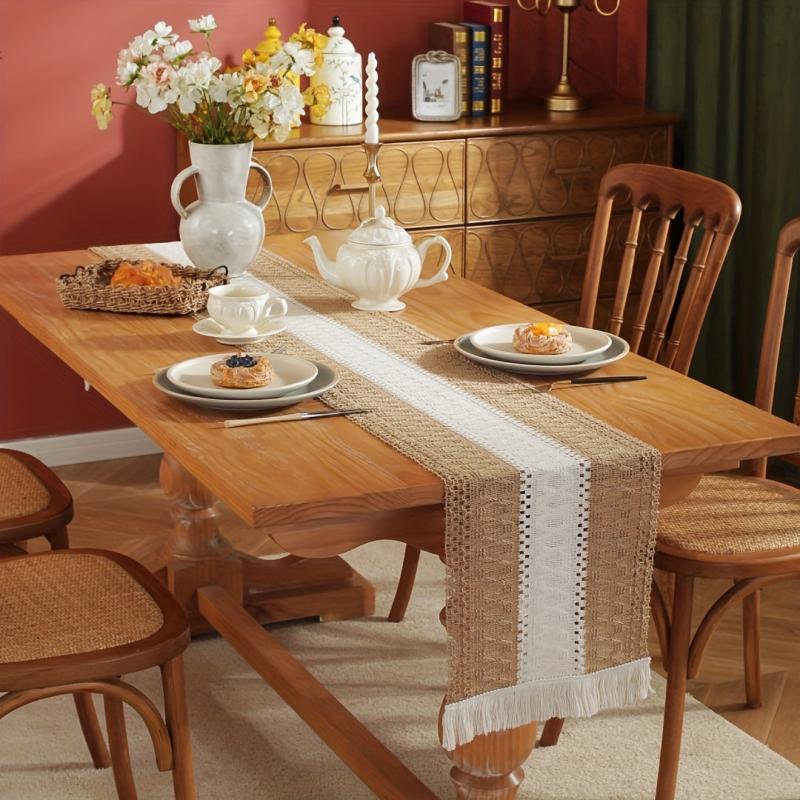 Boho Patchwork Woven Table Runner for Wedding Bridal Shower
