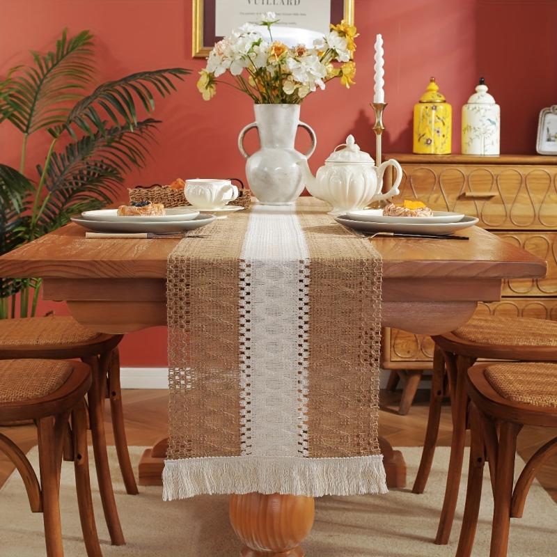 Boho Patchwork Woven Table Runner for Wedding Bridal Shower