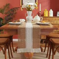 Boho Patchwork Woven Table Runner for Wedding Bridal Shower