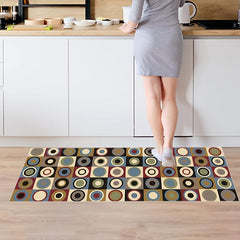 2pcs Kitchen Rugs Vintage Absorbent Non Slip Cushioned Rugs