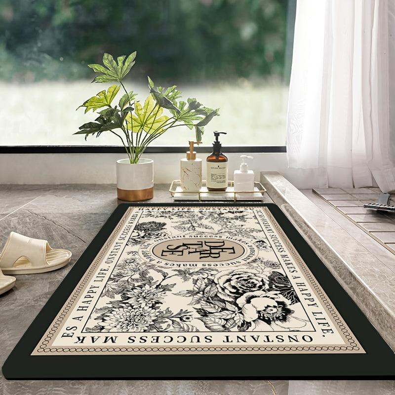 Soft Print Absorbent Kitchen Rug Waterproof Non Slip Floor Rug