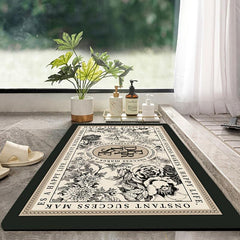Soft Print Absorbent Kitchen Rug Waterproof Non Slip Floor Rug