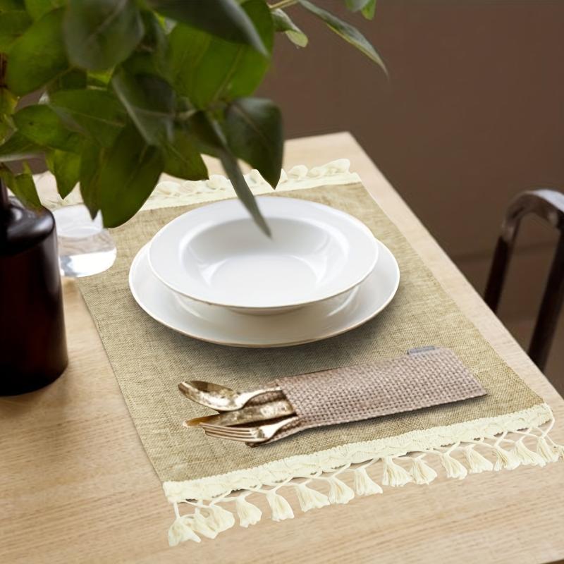 Boho Tassel Placemat Burlap Table Mat