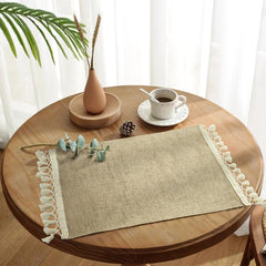 Boho Tassel Placemat Burlap Table Mat