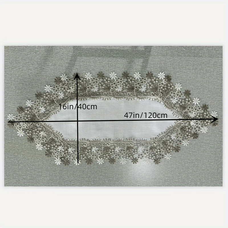 Floral Embroidered Lace Table Runner Vintage Style Dust Proof Table Cloth