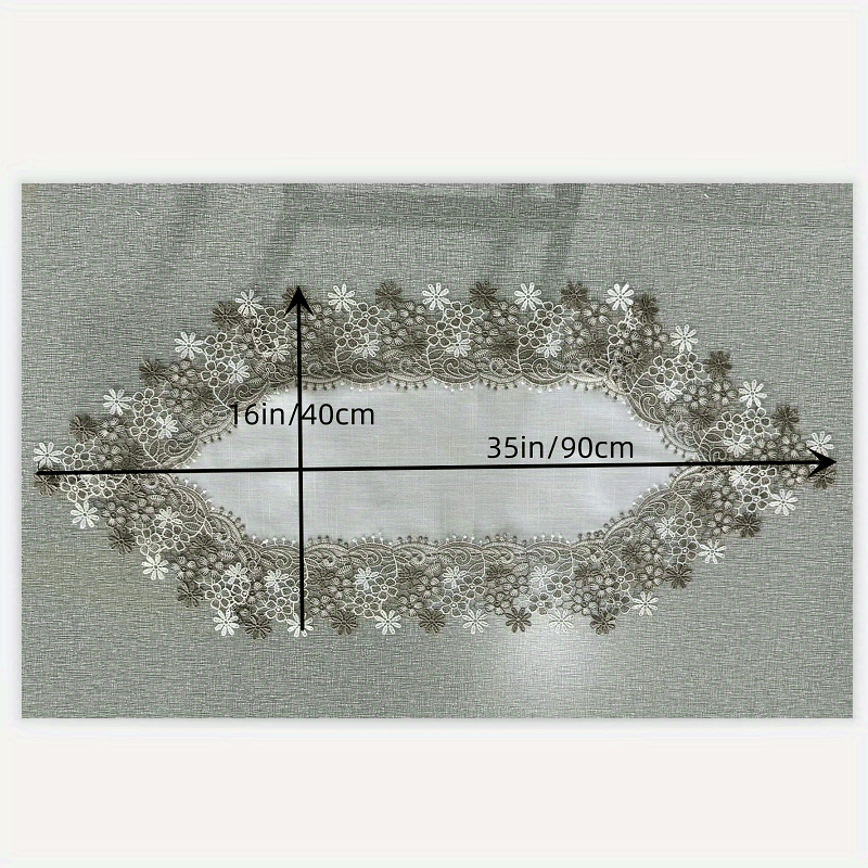 Floral Embroidered Lace Table Runner Vintage Style Dust Proof Table Cloth