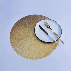 6pcs Round Placemats Heat Resistant Washable PVC Table Mats