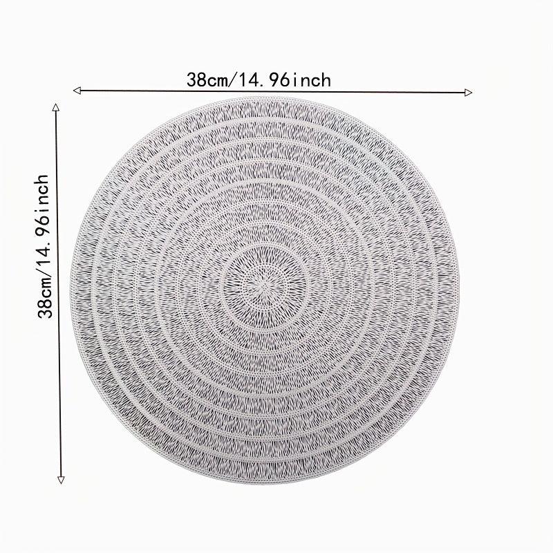 6pcs Round Placemats Heat Resistant Washable PVC Table Mats
