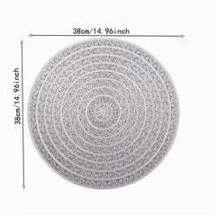 6pcs Round Placemats Heat Resistant Washable PVC Table Mats