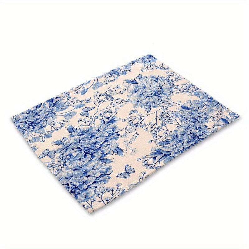 Flower Linen Placemat Vintage Spring Holiday Washable Table Mat