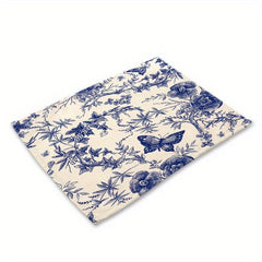 Flower Linen Placemat Vintage Spring Holiday Washable Table Mat