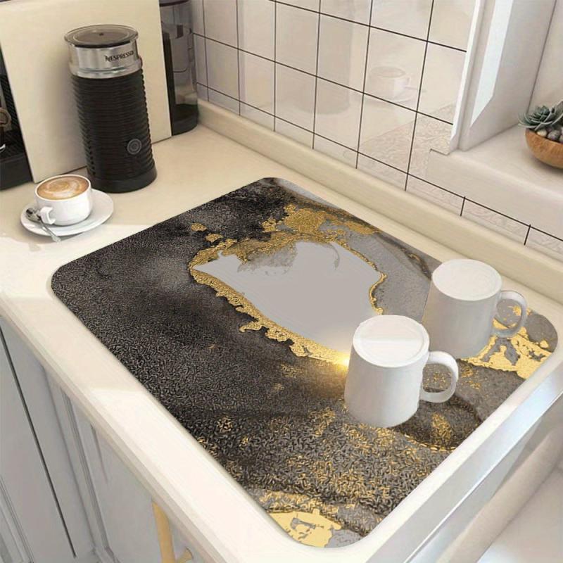 Rubber Drain Mat Coaster Absorbent Bathroom Countertop Mat