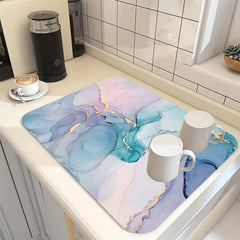 Rubber Drain Mat Coaster Absorbent Bathroom Countertop Mat