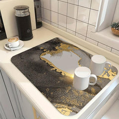Rubber Drain Mat Coaster Absorbent Bathroom Countertop Mat