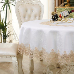 Polyester Round Lace Tablecloth Coffee Table Decoration