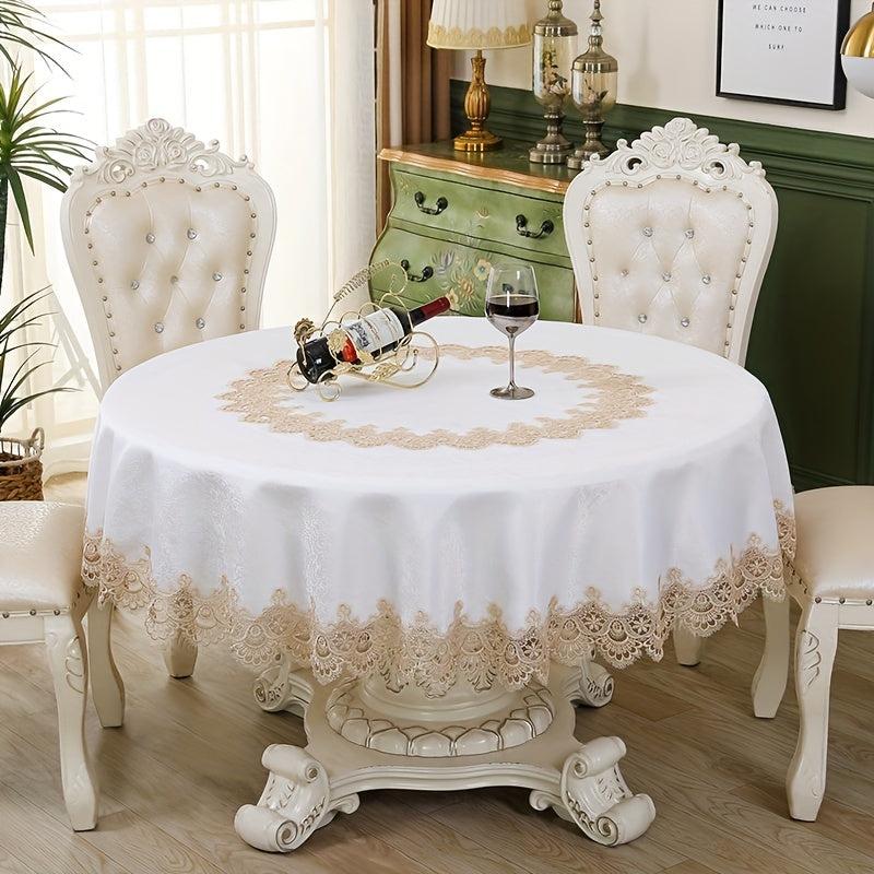 Polyester Round Lace Tablecloth Coffee Table Decoration