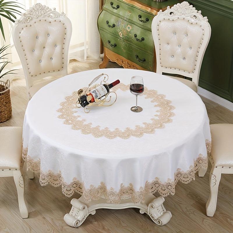 Polyester Round Lace Tablecloth Coffee Table Decoration