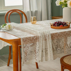 Bohemian Crochet Lace Tablecloth Retro Floral Kitchen Dining Party Wedding