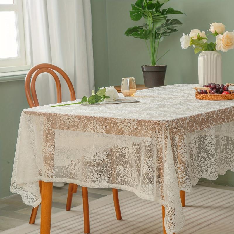 Bohemian Crochet Lace Tablecloth Retro Floral Kitchen Dining Party Wedding