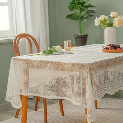 Bohemian Crochet Lace Tablecloth Retro Floral Kitchen Dining Party Wedding