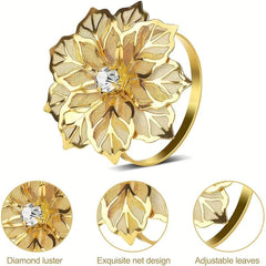 12pcs Metal Napkin Rings Floral Shape Napkin Rings for Special Occasions