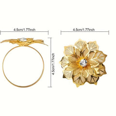 12pcs Metal Napkin Rings Floral Shape Napkin Rings for Special Occasions