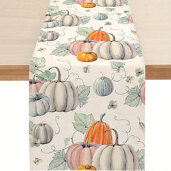 Fall Gray Pumpkin Table Runner Thanksgiving Decor 33.02 X 182.88
