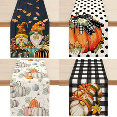 Fall Gray Pumpkin Table Runner Thanksgiving Decor 33.02 X 182.88