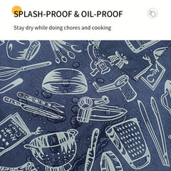Polyester Print Waterproof Household Kitchen Apron