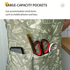 Polyester Print Waterproof Household Kitchen Apron