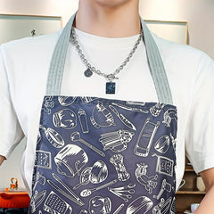 Polyester Print Waterproof Household Kitchen Apron