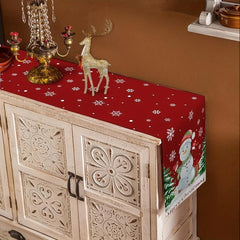 Polyester Table Runner Merry Christmas Snowman Pattern Table Cover