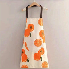 Polyester Apron Fruit Pattern Waterproof Waist Apron Kitchen Workwear