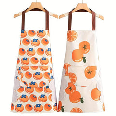 Polyester Apron Fruit Pattern Waterproof Waist Apron Kitchen Workwear