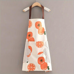 Polyester Apron Fruit Pattern Waterproof Waist Apron Kitchen Workwear