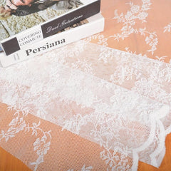 Polyester Tablecloth American Style Small Flower Lace Warp Knitted Table Cover