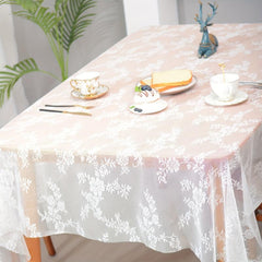 Polyester Tablecloth American Style Small Flower Lace Warp Knitted Table Cover