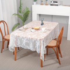 Polyester Tablecloth American Style Small Flower Lace Warp Knitted Table Cover