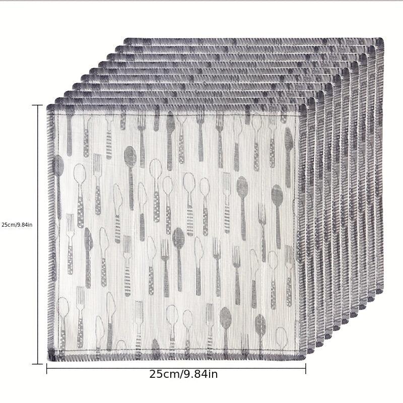 10pcs Cotton Gauze Dish Cloth Absorbent Towel Kitchen Cleaning Pad