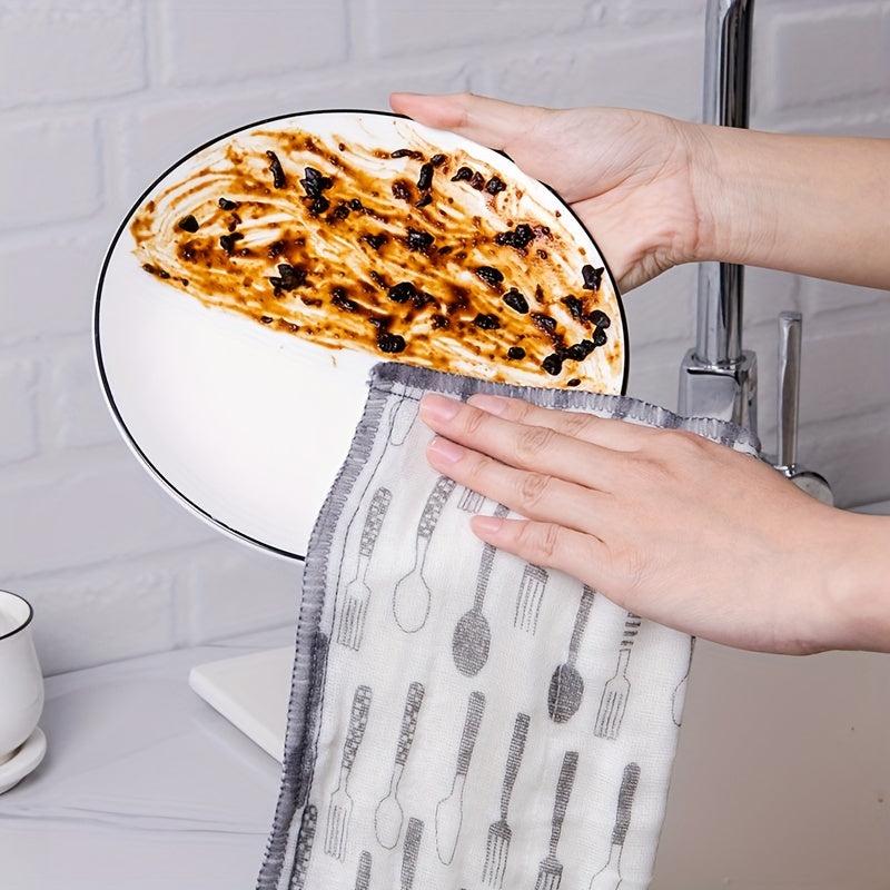 10pcs Cotton Gauze Dish Cloth Absorbent Towel Kitchen Cleaning Pad