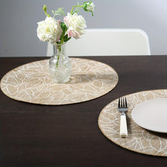 4pcs Jute Round Placemat Natural Style Decorative Mat Nordic Style Table Decorat
