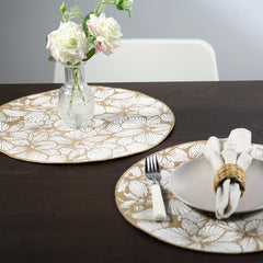 4pcs Jute Round Placemat Natural Style Decorative Mat Nordic Style Table Decorat
