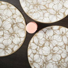 4pcs Jute Round Placemat Natural Style Decorative Mat Nordic Style Table Decorat