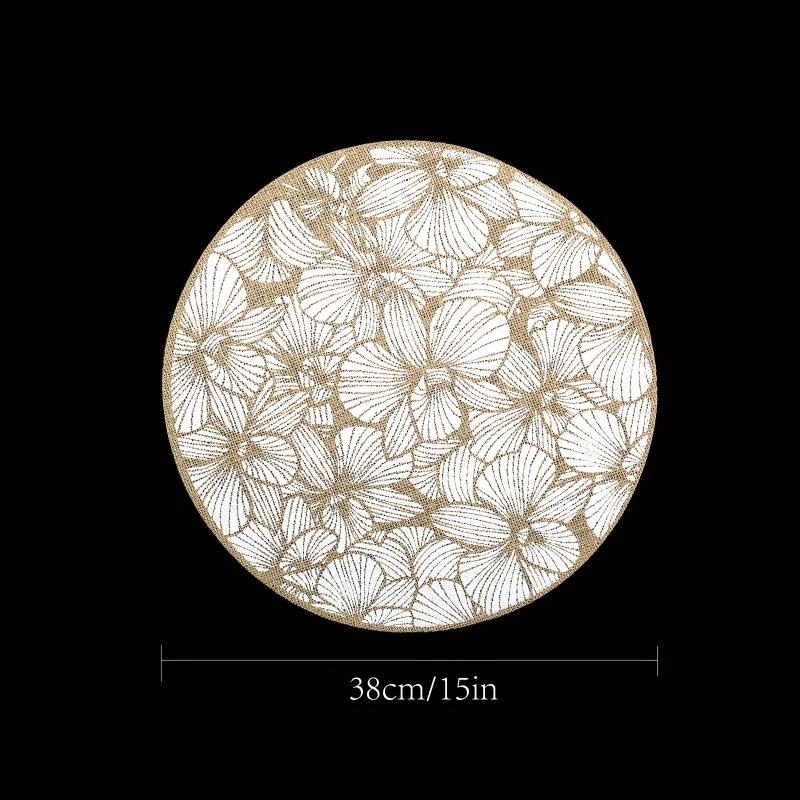 4pcs Jute Round Placemat Natural Style Decorative Mat Nordic Style Table Decorat