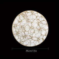 4pcs Jute Round Placemat Natural Style Decorative Mat Nordic Style Table Decorat